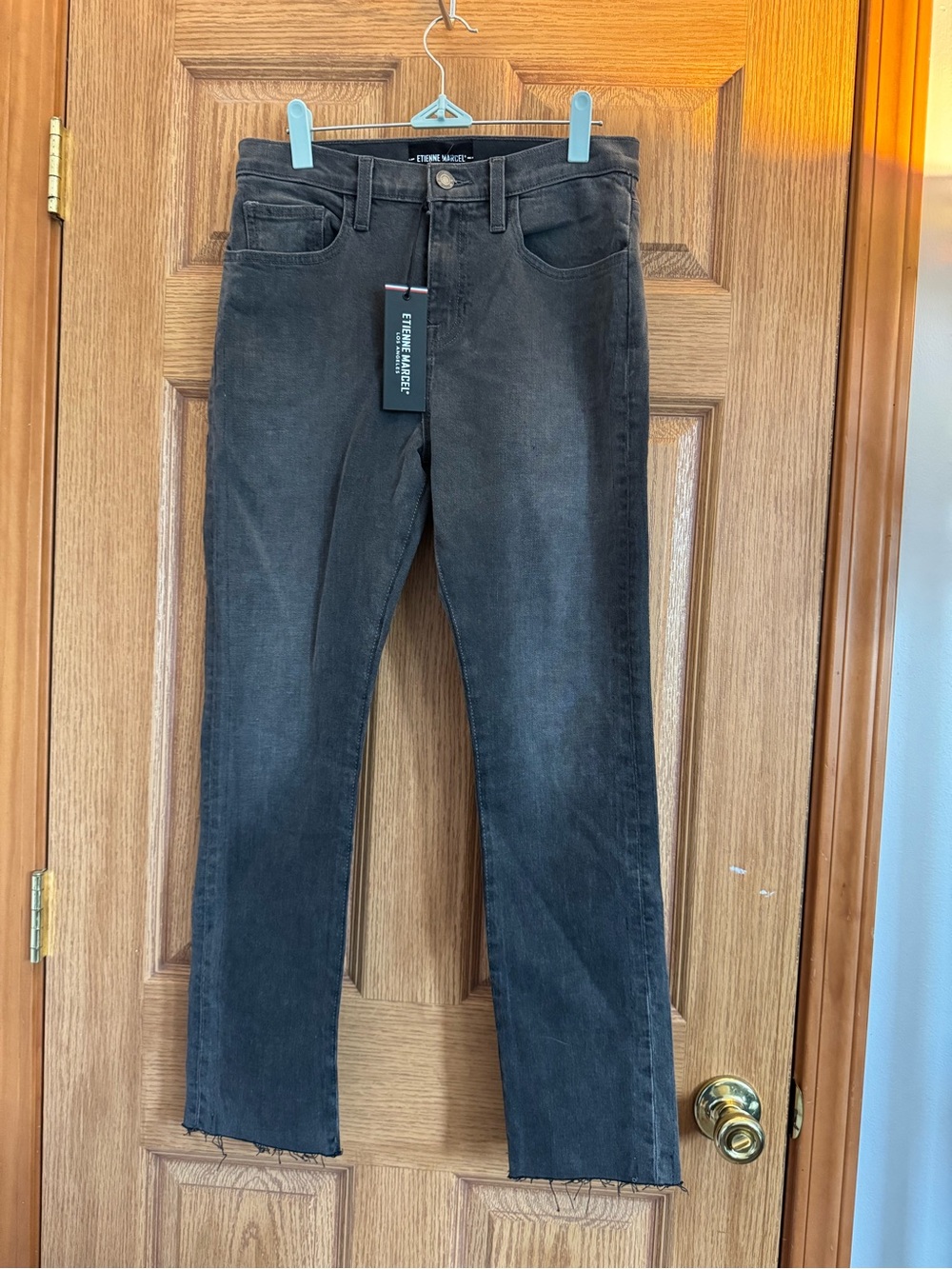 NWT Etienne Marcel Grey Straight Jeans w/Raw Hem
